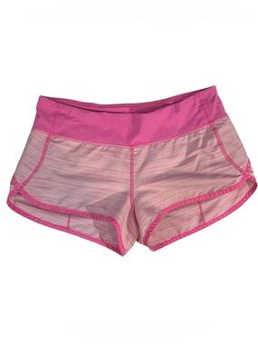 Lululemon Size 6 Pink Stripe Speed Shorts 2.5” Inseam Athletic Athleisure Gym